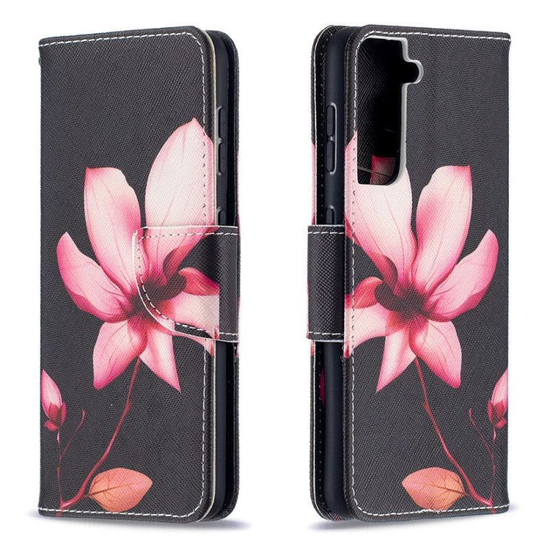 Folio Deksel for Samsung Galaxy S21 5G Rosa Blomst