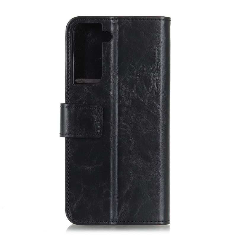 Folio Deksel for Samsung Galaxy S21 5G Svart Khazneh Eleganse Skinnstil