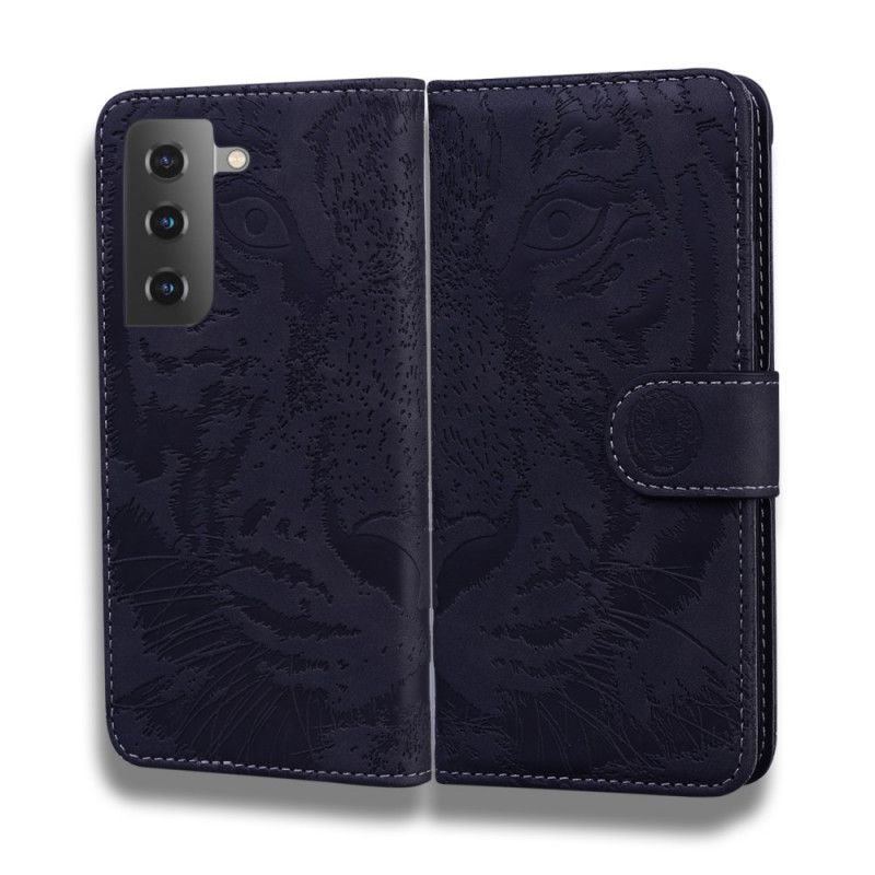 Folio Deksel for Samsung Galaxy S21 5G Svart Tiger Ansikts Utskrift