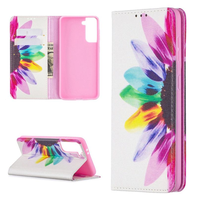 Folio Deksel Samsung Galaxy S21 5G Akvarellblomst