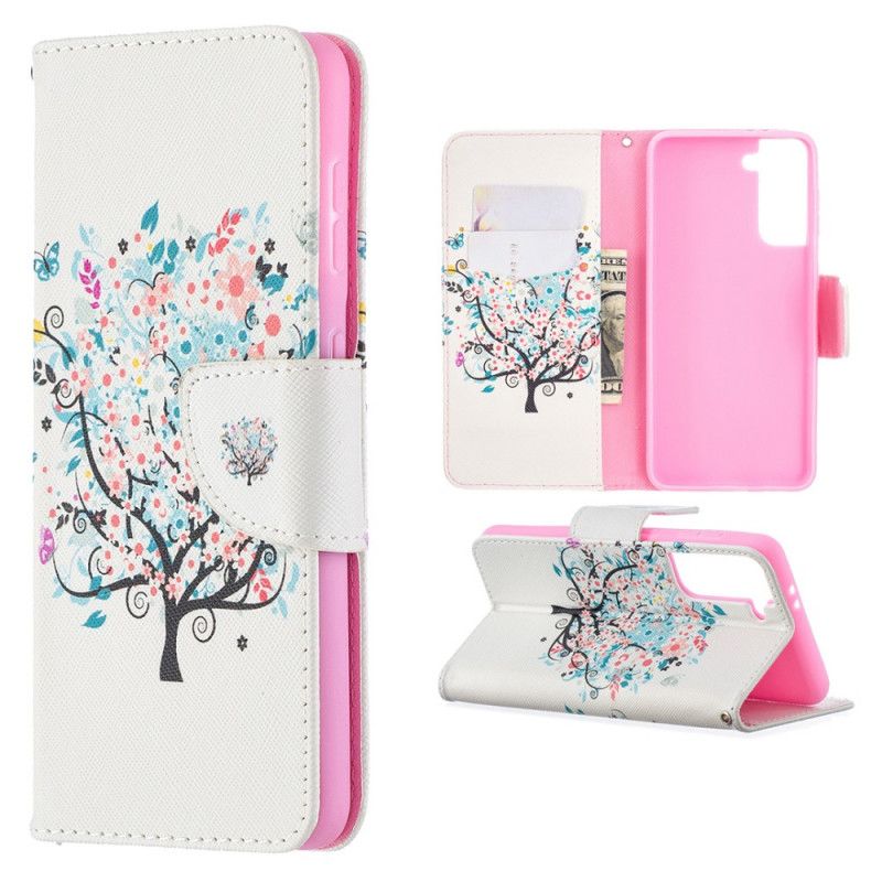 Folio Deksel Samsung Galaxy S21 5G Blomstret Tre