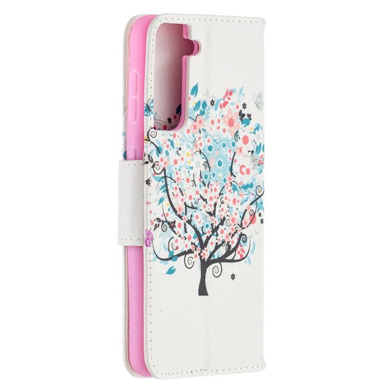 Folio Deksel Samsung Galaxy S21 5G Blomstret Tre