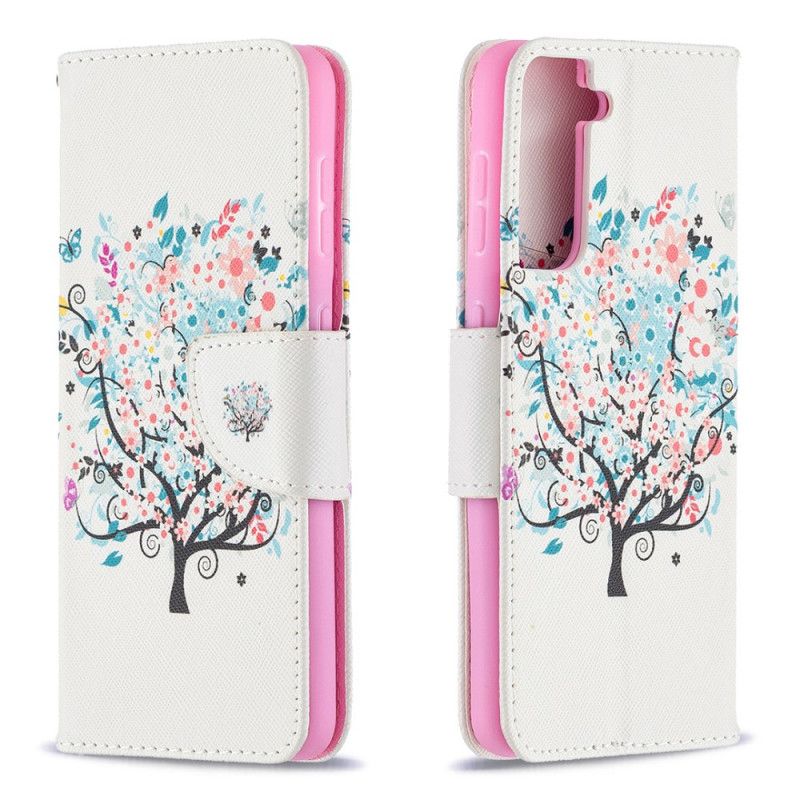 Folio Deksel Samsung Galaxy S21 5G Blomstret Tre