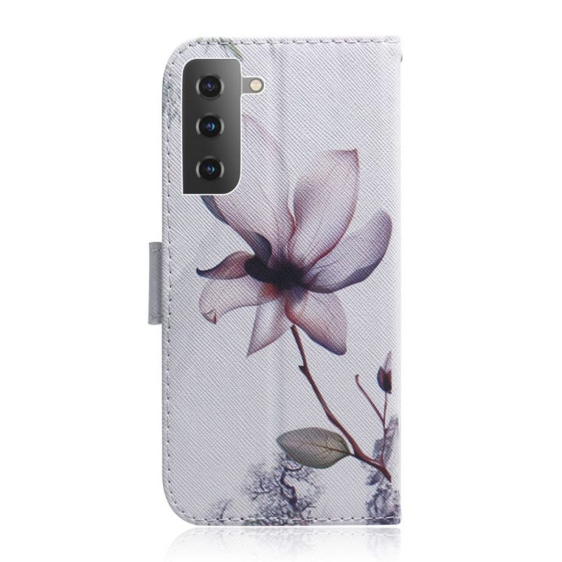 Folio Deksel Samsung Galaxy S21 5G Gammel Roseblomst