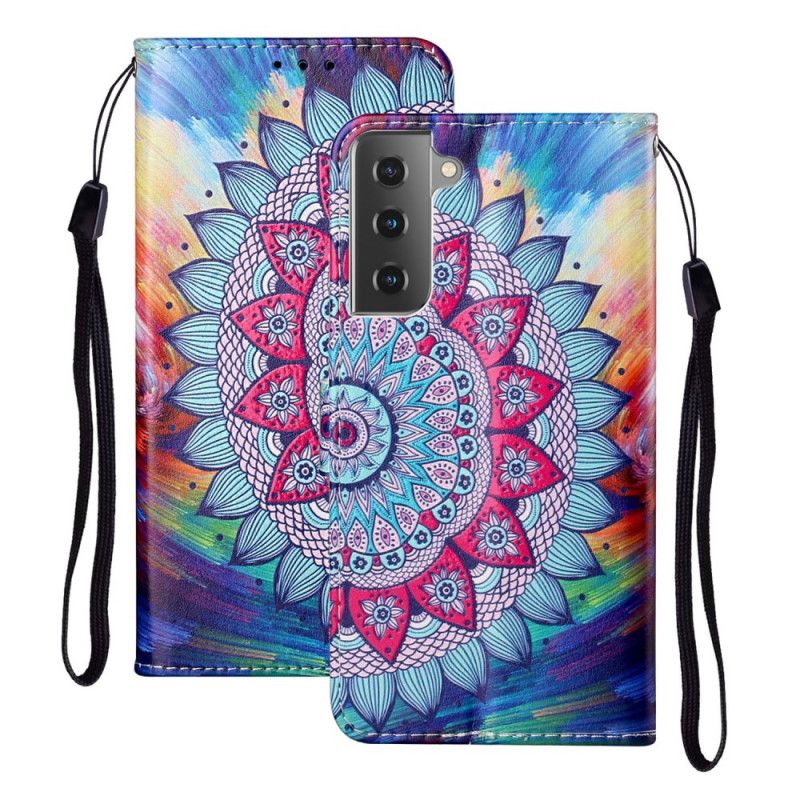 Folio Deksel Samsung Galaxy S21 5G Konge Mandala Anti-fall