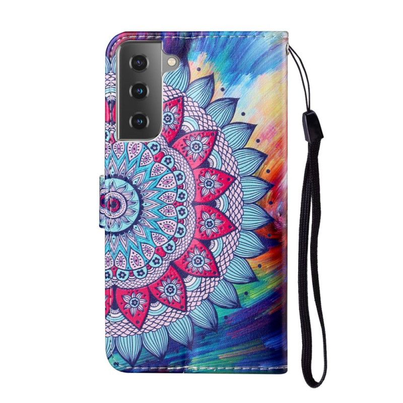 Folio Deksel Samsung Galaxy S21 5G Konge Mandala Anti-fall