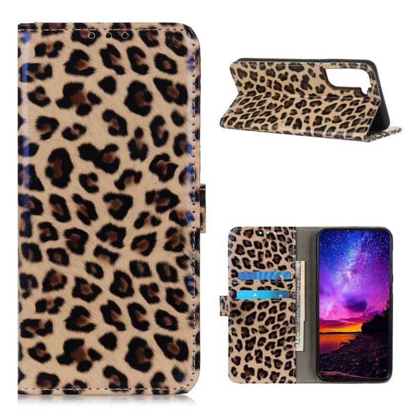 Folio Deksel Samsung Galaxy S21 5G Leopard Anti-fall