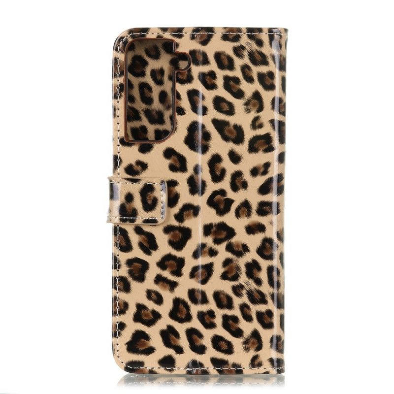 Folio Deksel Samsung Galaxy S21 5G Leopard Anti-fall