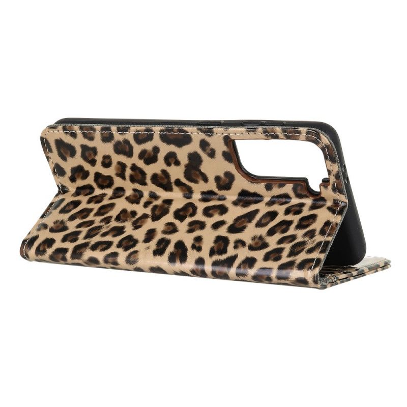 Folio Deksel Samsung Galaxy S21 5G Leopard Anti-fall