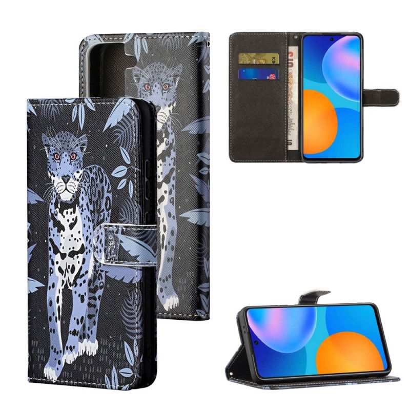 Folio Deksel Samsung Galaxy S21 5G Leopard Med Tanga