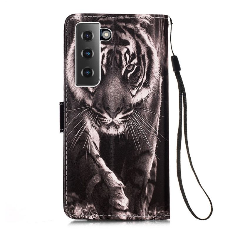 Folio Deksel Samsung Galaxy S21 5G Natt Tiger