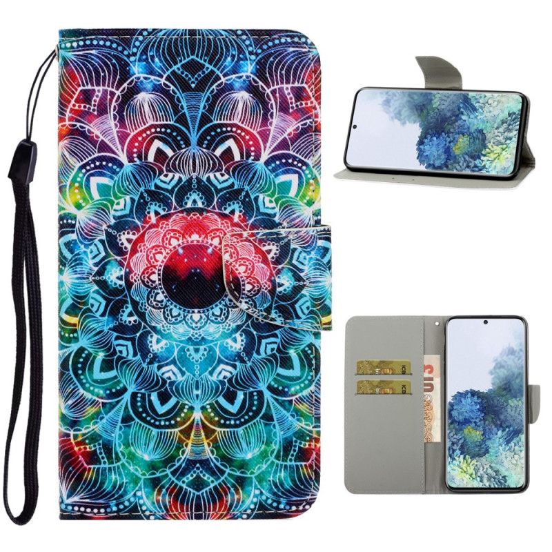 Folio Deksel Samsung Galaxy S21 5G Prangende Mandala Med Tanga