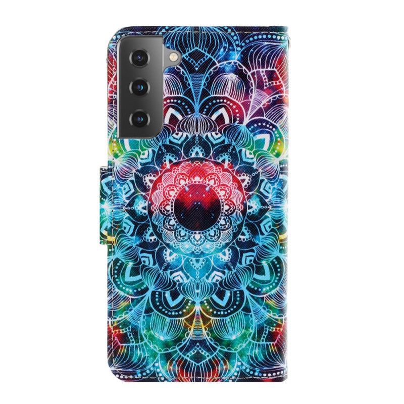 Folio Deksel Samsung Galaxy S21 5G Prangende Mandala Med Tanga