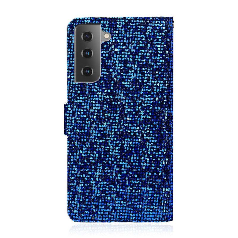 Folio Deksel Samsung Galaxy S21 5G Svart Glitter S Design Anti-fall