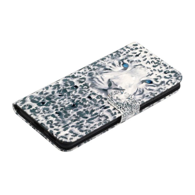 Folio Deksel Samsung Galaxy S21 5G Svart Tigerlys Flekker Med Stropp