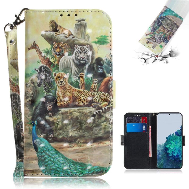 Folio Deksel Samsung Galaxy S21 5G Thong Safari Dyr