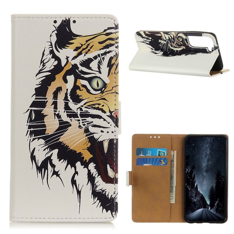 Folio Deksel Samsung Galaxy S21 5G Voldsom Tiger