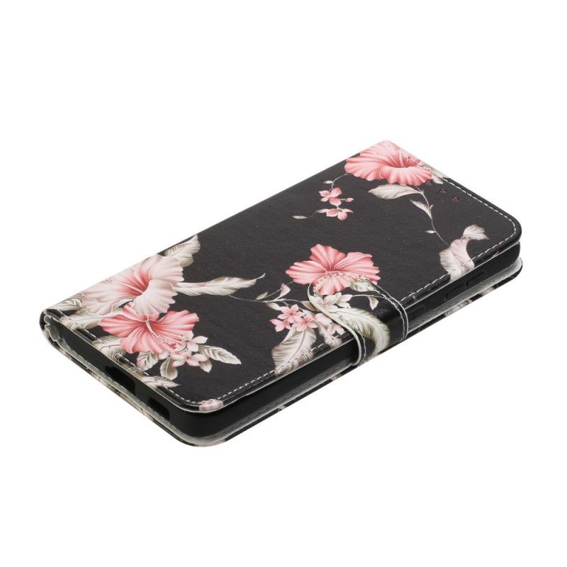 Lærdeksel Folio Deksel Samsung Galaxy S21 5G Svart Ville Blomster