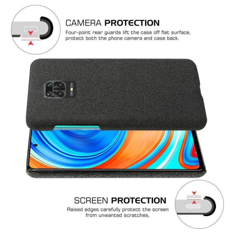 Deksel for Xiaomi Redmi Note 9S / Note 9 Pro Svart Ksq Elegant Stoff