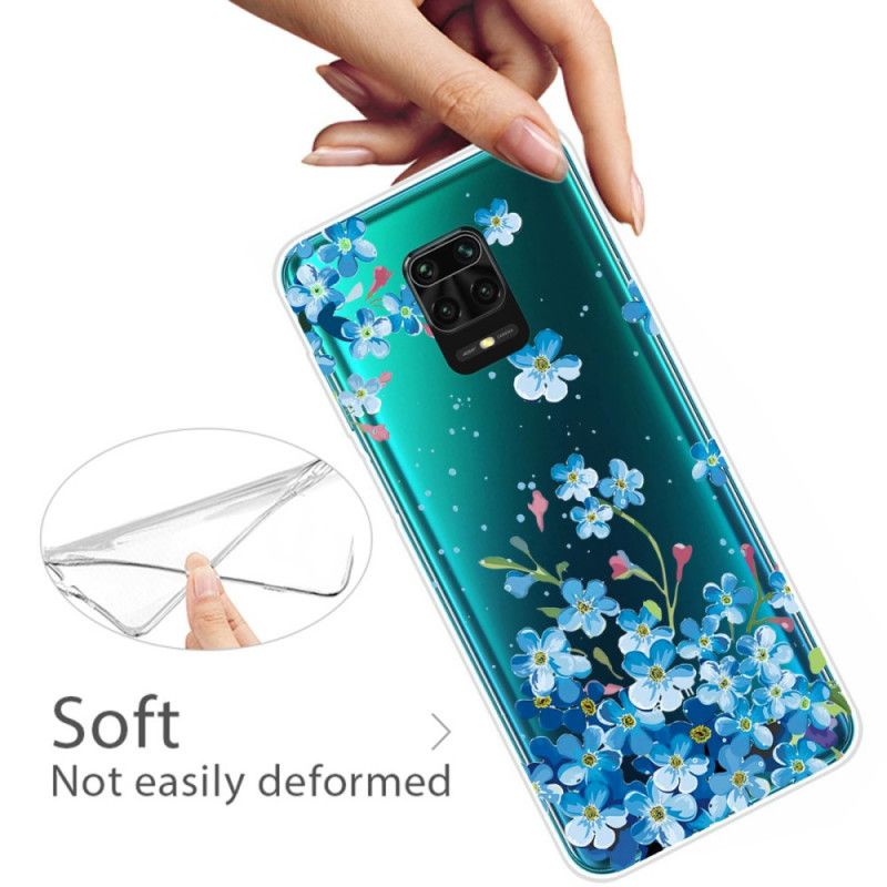 Deksel Xiaomi Redmi Note 9S / Note 9 Pro Blå Blomster