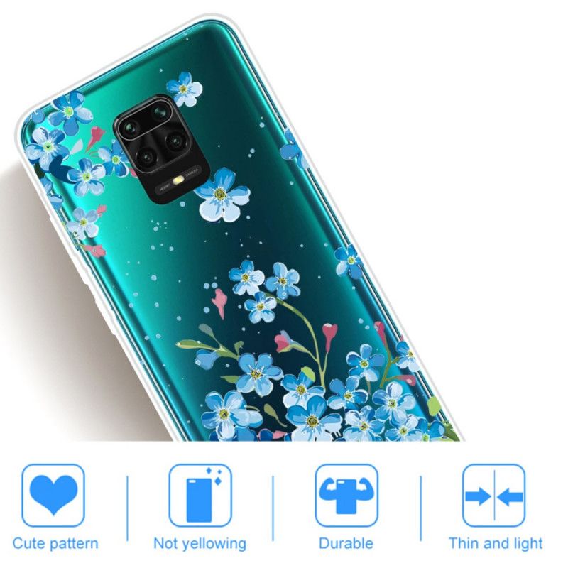 Deksel Xiaomi Redmi Note 9S / Note 9 Pro Blå Blomster