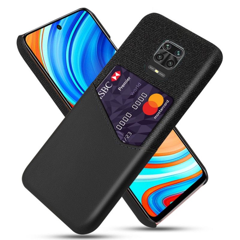 Deksel Xiaomi Redmi Note 9S / Note 9 Pro Svart Kortholder Anti-fall