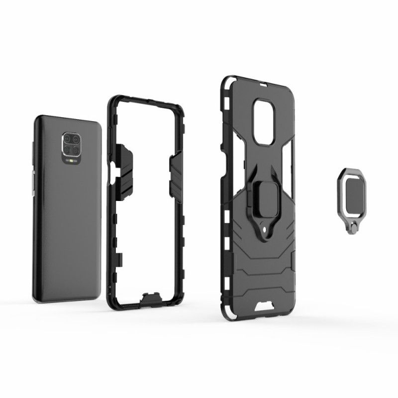 Deksel Xiaomi Redmi Note 9S / Note 9 Pro Svart Motstandsdyktig Ring