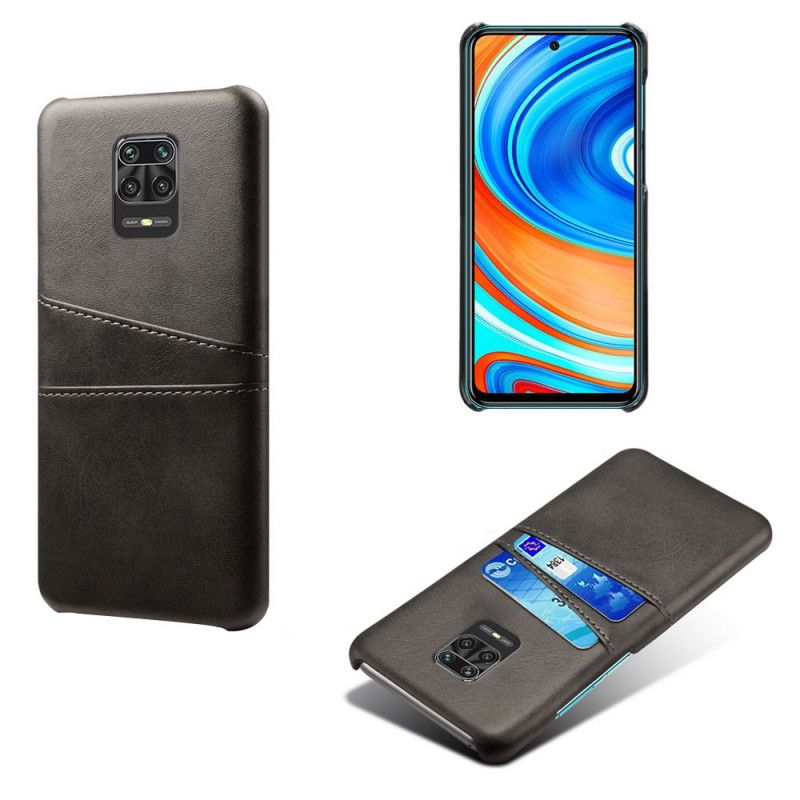 Deksel Xiaomi Redmi Note 9S / Note 9 Pro Svart Pluss Kortholder Anti-fall