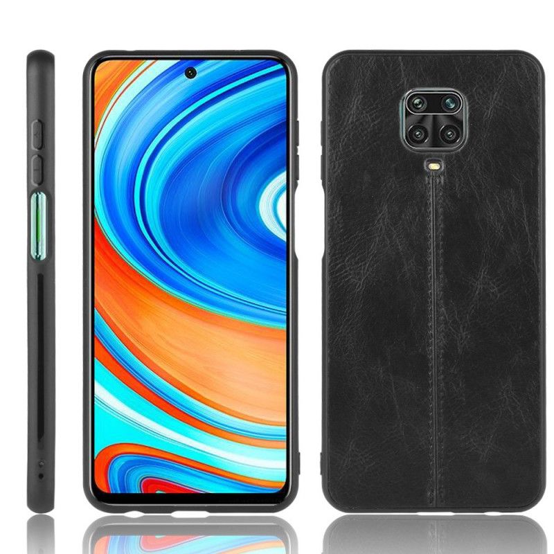 Deksel Xiaomi Redmi Note 9S / Note 9 Pro Svart Sydd Skinneffekt