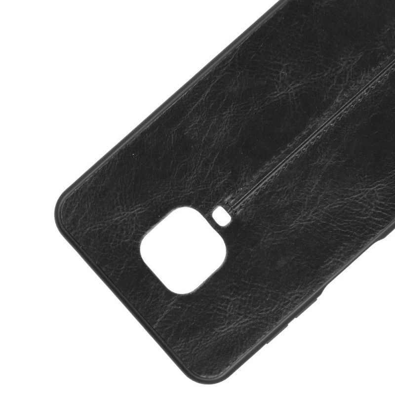 Deksel Xiaomi Redmi Note 9S / Note 9 Pro Svart Sydd Skinneffekt