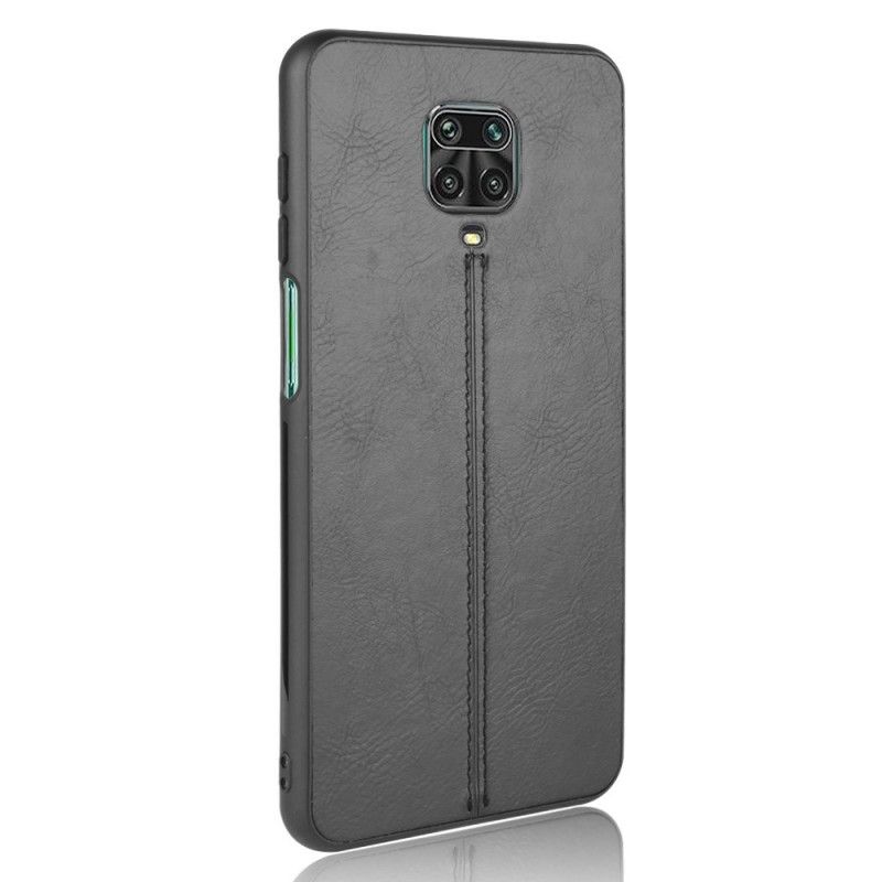 Deksel Xiaomi Redmi Note 9S / Note 9 Pro Svart Sydd Skinneffekt