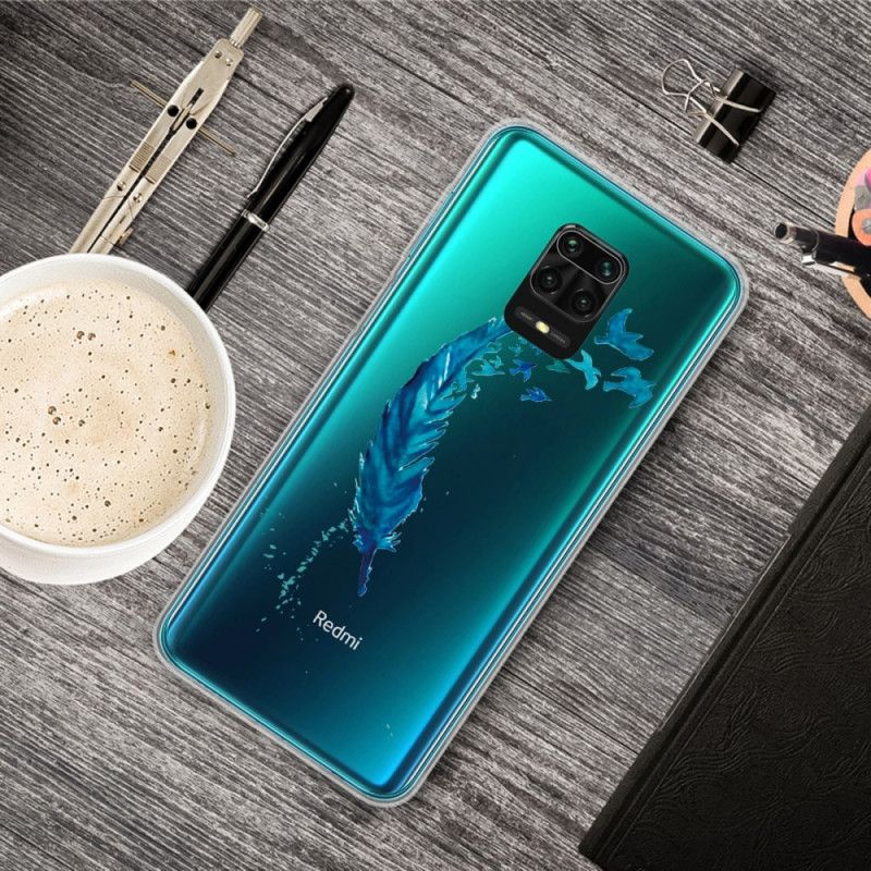 Deksel Xiaomi Redmi Note 9S / Note 9 Pro Vakker Blå Fjær Beskyttelse