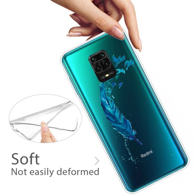 Deksel Xiaomi Redmi Note 9S / Note 9 Pro Vakker Blå Fjær Beskyttelse