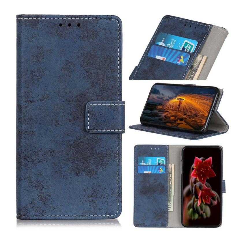 Folio Deksel for Xiaomi Redmi Note 9S / Note 9 Pro Grå Vintage Skinneffekt