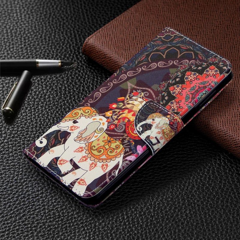 Folio Deksel for Xiaomi Redmi Note 9S / Note 9 Pro Indiske Elefanter