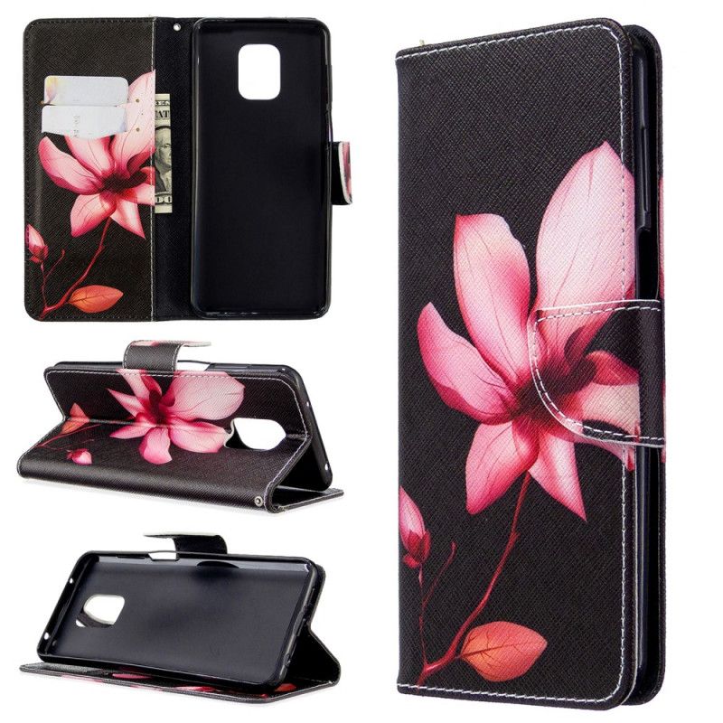 Folio Deksel for Xiaomi Redmi Note 9S / Note 9 Pro Rosa Blomst