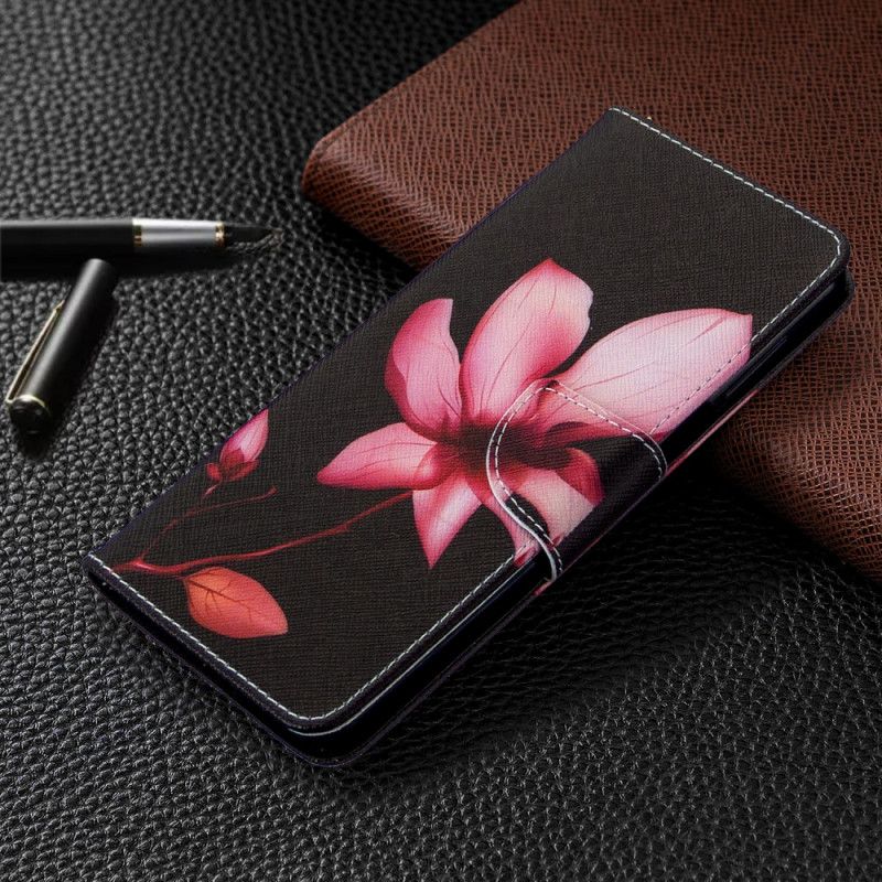 Folio Deksel for Xiaomi Redmi Note 9S / Note 9 Pro Rosa Blomst