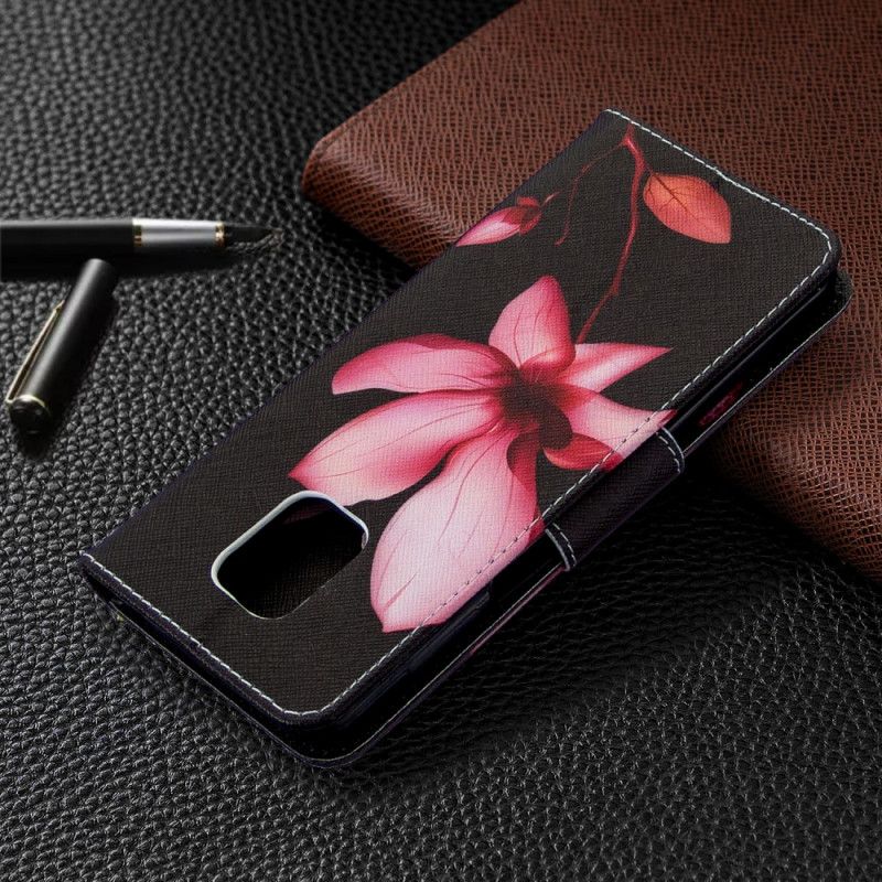 Folio Deksel for Xiaomi Redmi Note 9S / Note 9 Pro Rosa Blomst