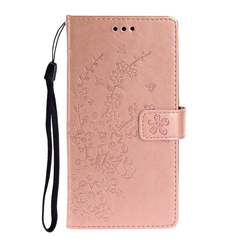 Folio Deksel for Xiaomi Redmi Note 9S / Note 9 Pro Rose Gold Sommerblomster