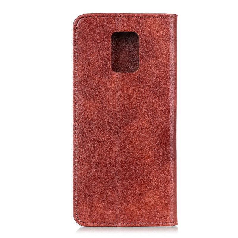 Folio Deksel for Xiaomi Redmi Note 9S / Note 9 Pro Svart Elegant Delt Skinn