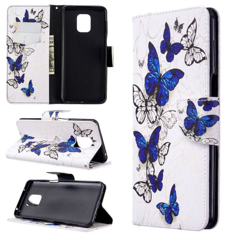 Folio Deksel for Xiaomi Redmi Note 9S / Note 9 Pro Svart Utrolige Sommerfugler