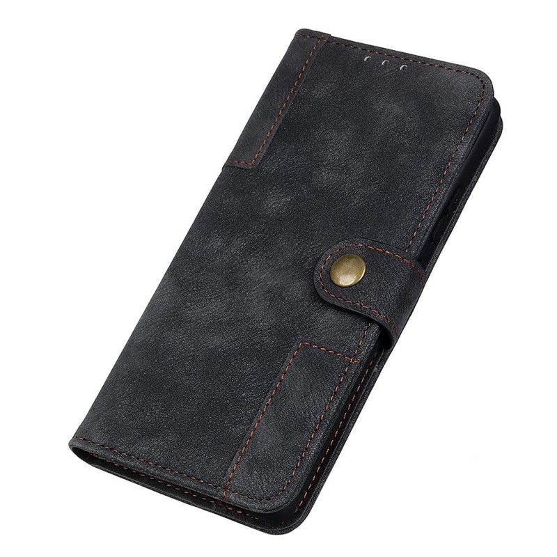 Folio Deksel for Xiaomi Redmi Note 9S / Note 9 Pro Svart Vintage Lær Og Nagle Stil