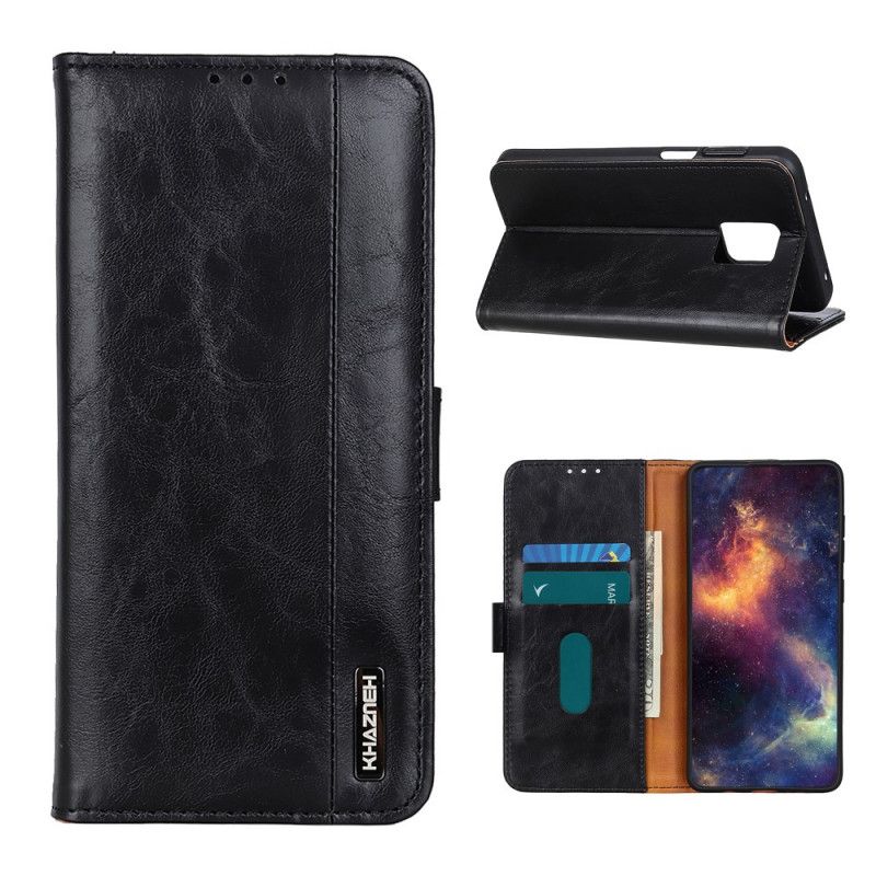 Folio Deksel Xiaomi Redmi Note 9S / Note 9 Pro Svart Khazneh Eleganse Skinnstil