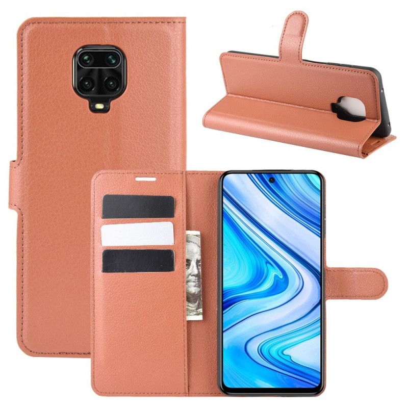 Folio Deksel Xiaomi Redmi Note 9S / Note 9 Pro Svart Klassisk Fuskeskinn