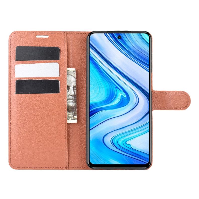 Folio Deksel Xiaomi Redmi Note 9S / Note 9 Pro Svart Klassisk Fuskeskinn