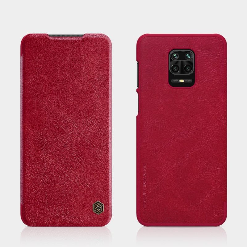 Folio Deksel Xiaomi Redmi Note 9S / Note 9 Pro Svart Mobildeksel Nillkin Qin-Serien