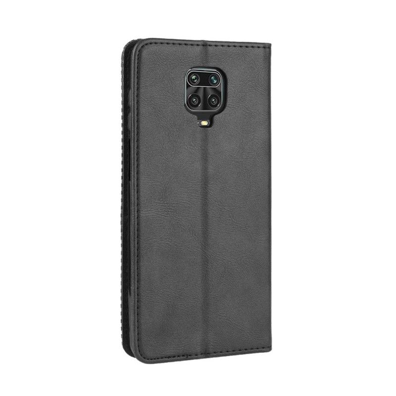 Folio Deksel Xiaomi Redmi Note 9S / Note 9 Pro Svart Mobildeksel Stilisert Vintage Skinneffekt