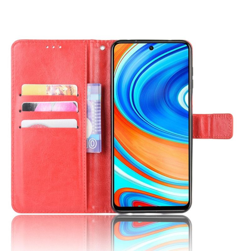 Lærdeksel Folio Deksel Xiaomi Redmi Note 9S / Note 9 Pro Svart Mobildeksel Prangende Kunstlær