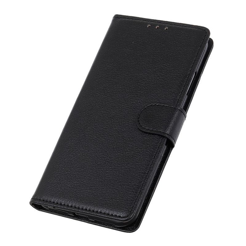 Lærdeksel Folio Deksel Xiaomi Redmi Note 9S / Note 9 Pro Svart Premium Lychee-Skinneffekt