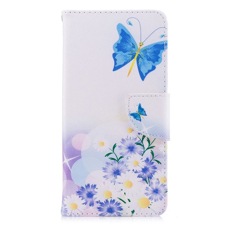 Folio Deksel for Xiaomi Redmi 5 Malte Sommerfugler Og Blomster